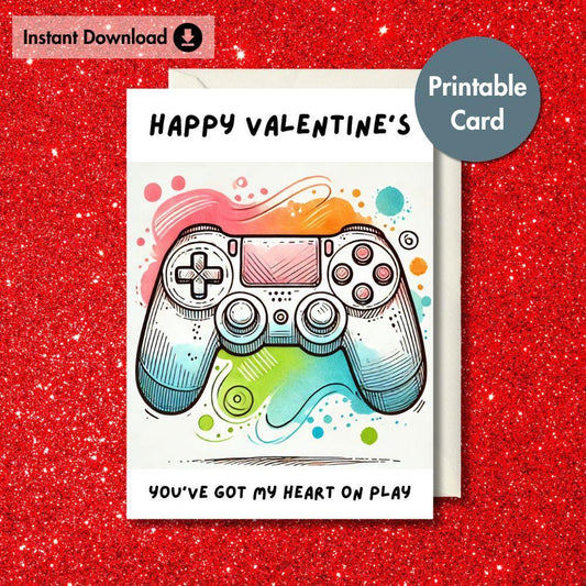 Printable Gamer Valentine's Card | Instant Download
