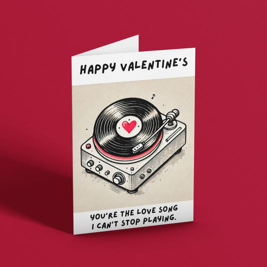 Retro Vinyl Printable Valentine’s Card | Instant Download