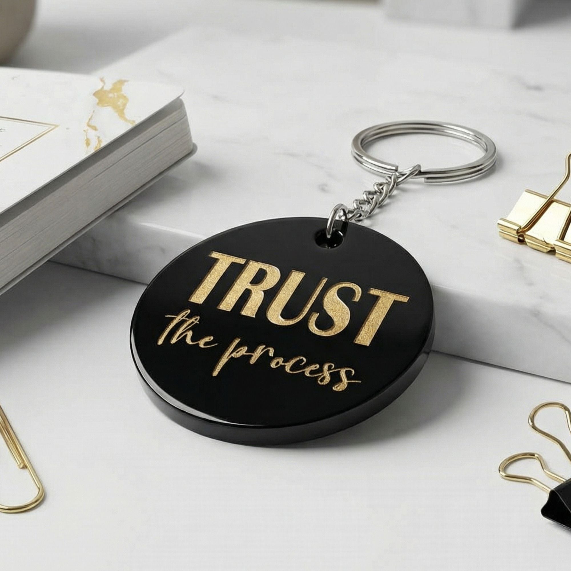 Trust The Process Keyring I Motivational Quote Gift I Gift Idea