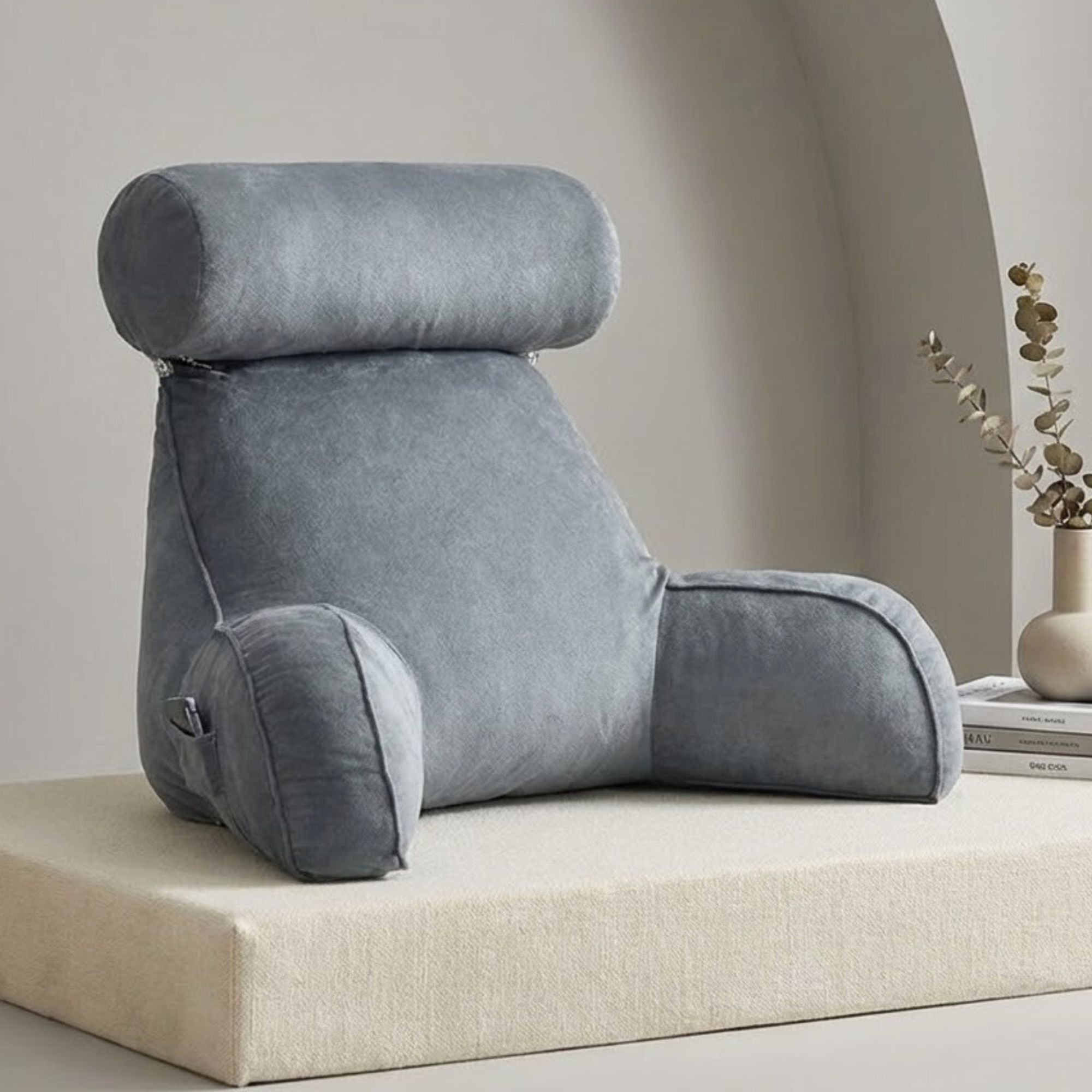 Ultra-Soft Memory Foam Reading Pillow with Back & Lumbar Support