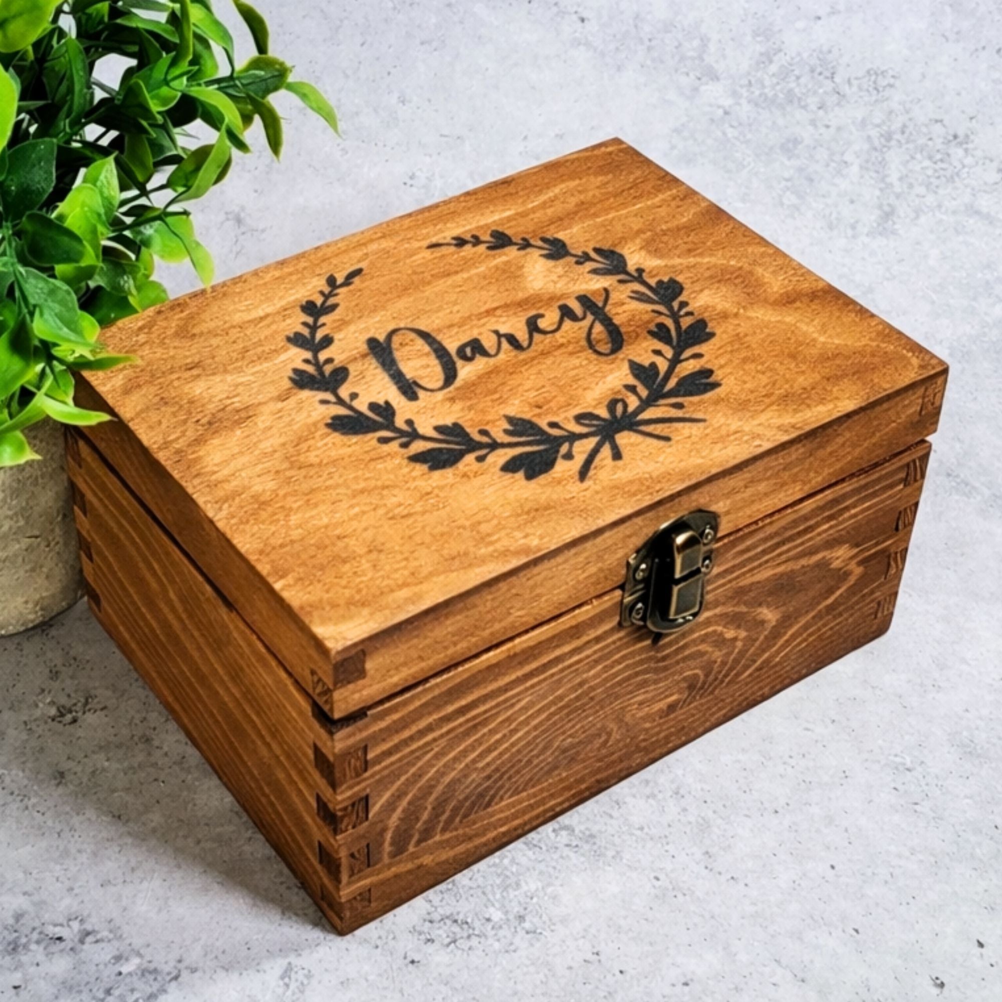 Unusual Personalised Gift for Her I Custom Engraved Wood Keepsake Box - 6 Sizes Small to XLarge