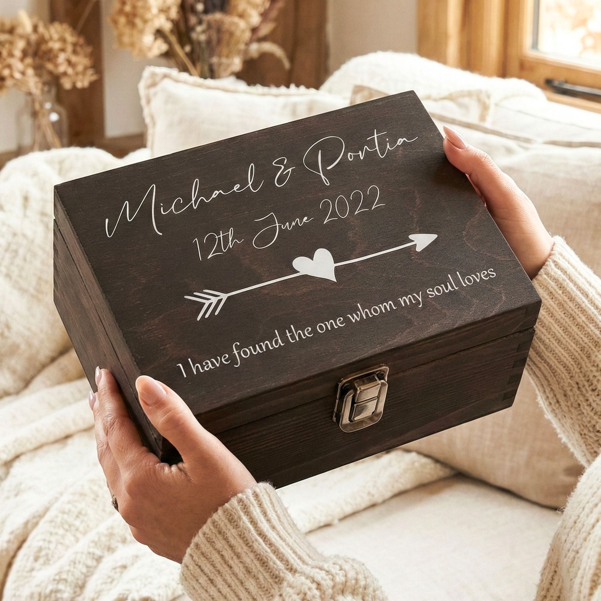 Wedding Anniversary Keepsake Box I Personalised Couples Gift - 6 Sizes Small to XLarge