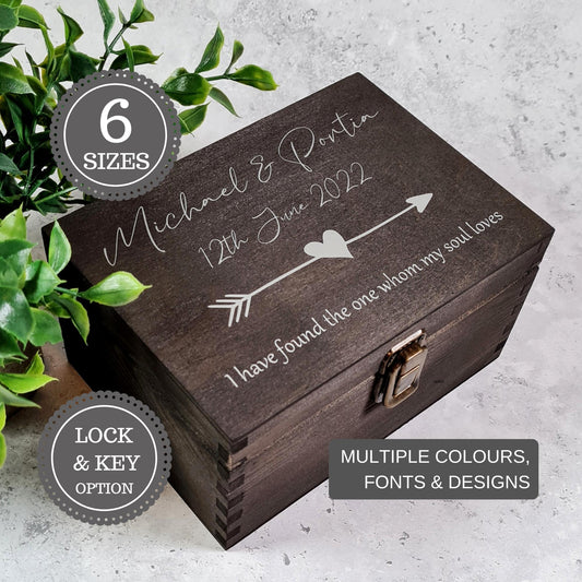 Wedding Anniversary Keepsake Box I Personalised Couples Gift