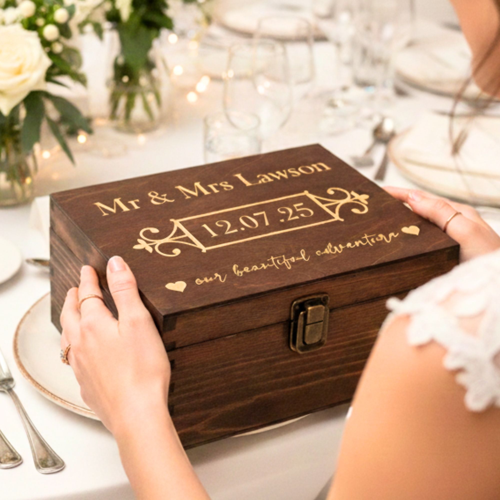 Wedding Memory Box I Personalised Anniversary Keepsake Box - 6 Sizes Small to XLarge