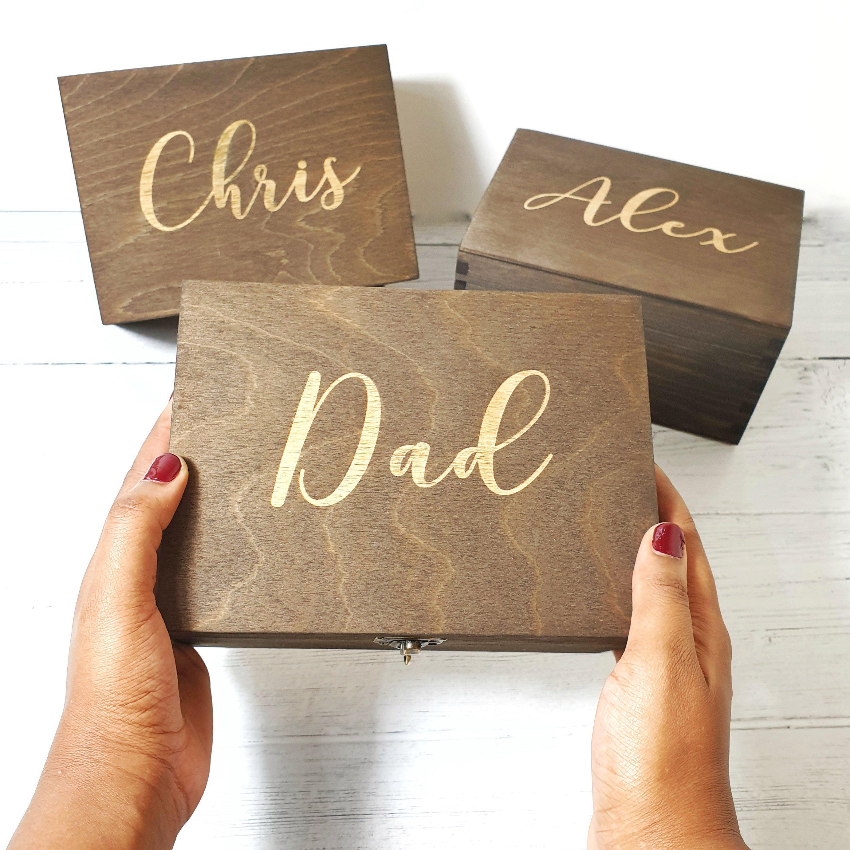 40th Birthday Gift for Him I Personalised Wooden Keepsake Box Present