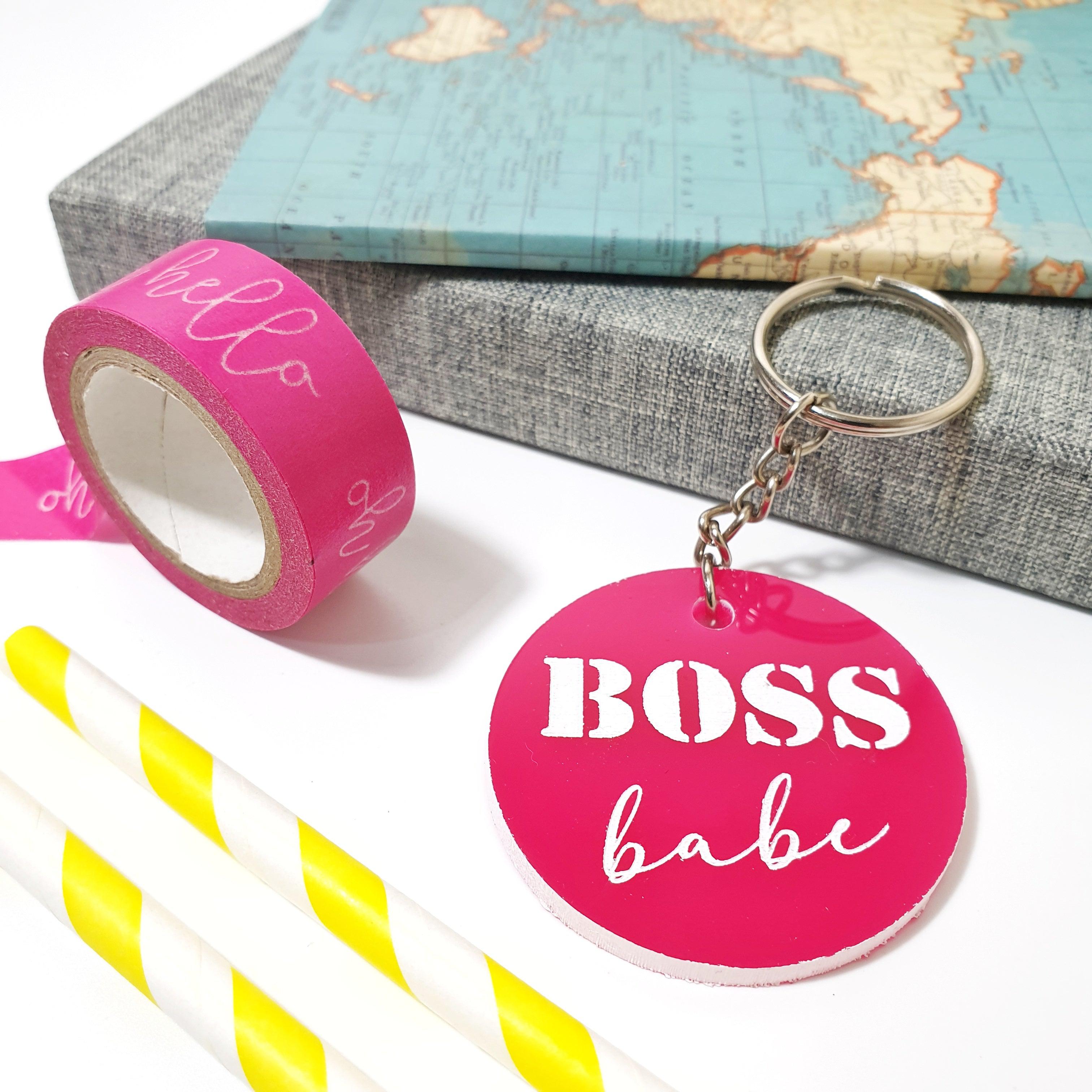 Boss Babe Keyring I Motivational Quote Gift I Inspirational Keychain