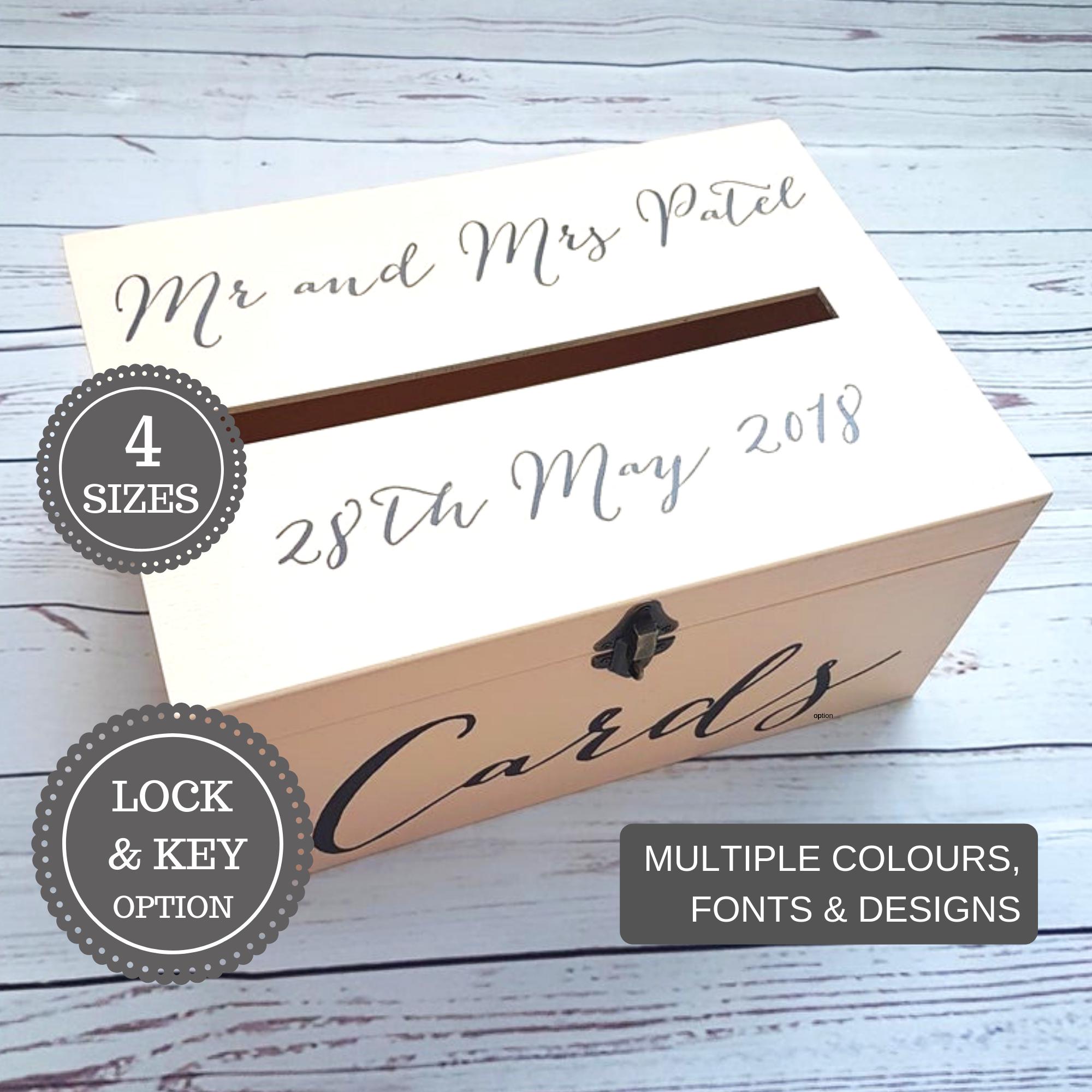 Cream Wedding Card Box l Personalised Wedding Post Box l Wedding Reception Decor l Wooden Guest Card Box