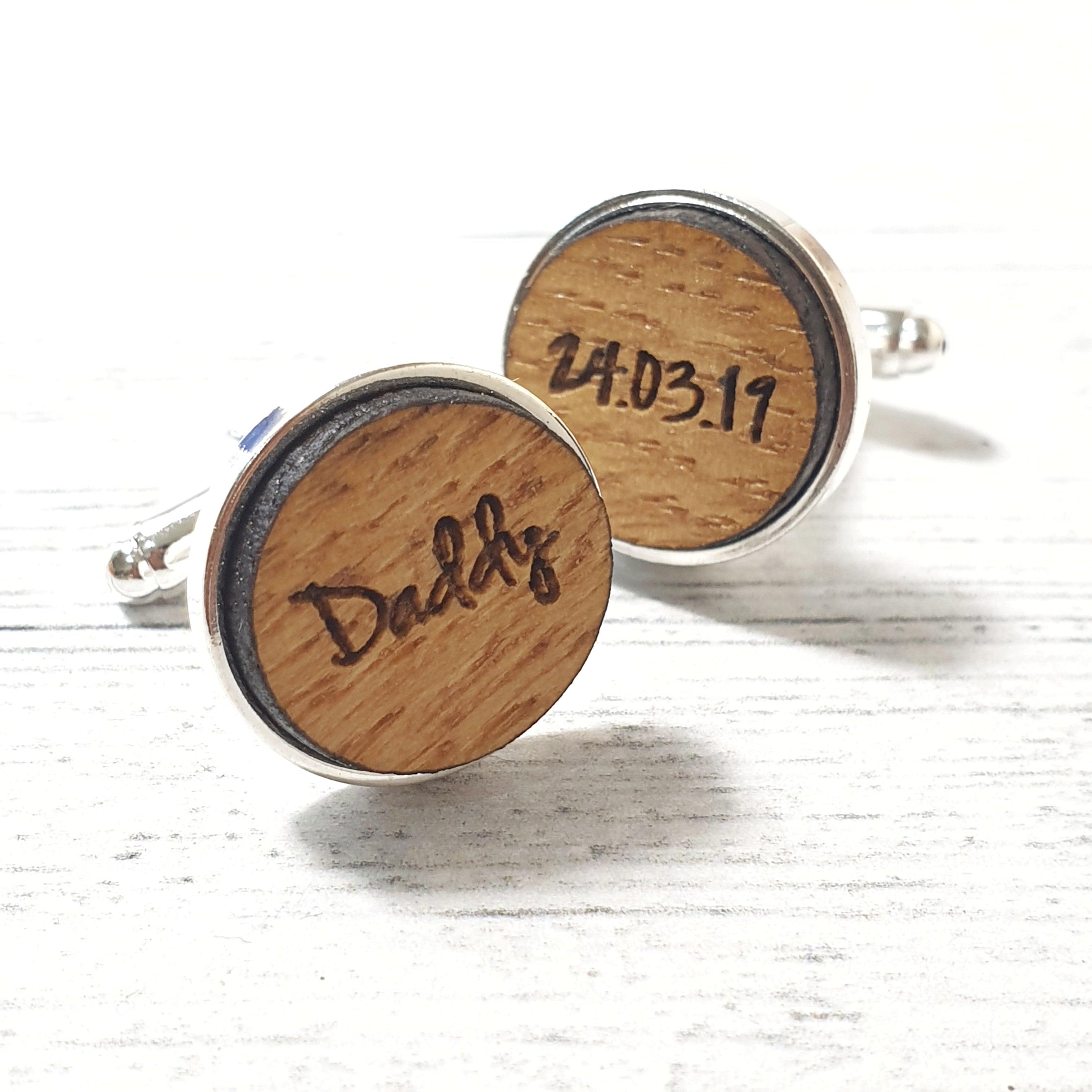 Engraved Daddy Cufflinks I New Dad Gift I Birthday Gift for Him