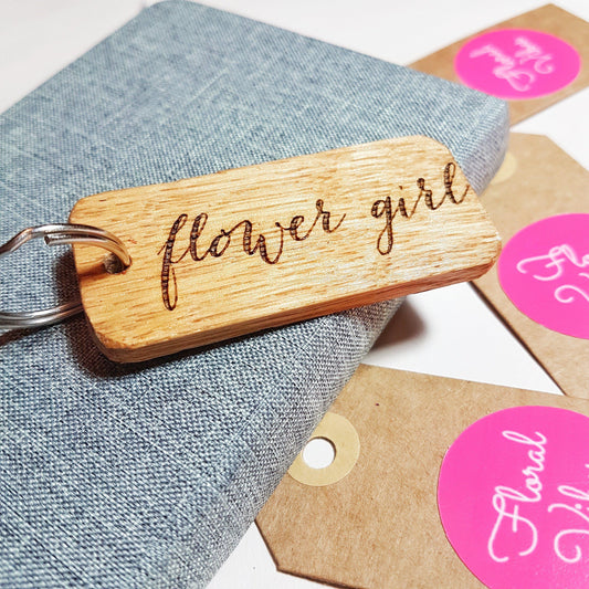 Flower Girl Keyring I Bridal Hen Party Wedding Favour