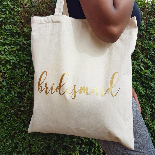 Gold Bridesmaid Tote bag