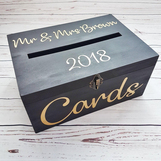 Gold and Black Wedding Card Box