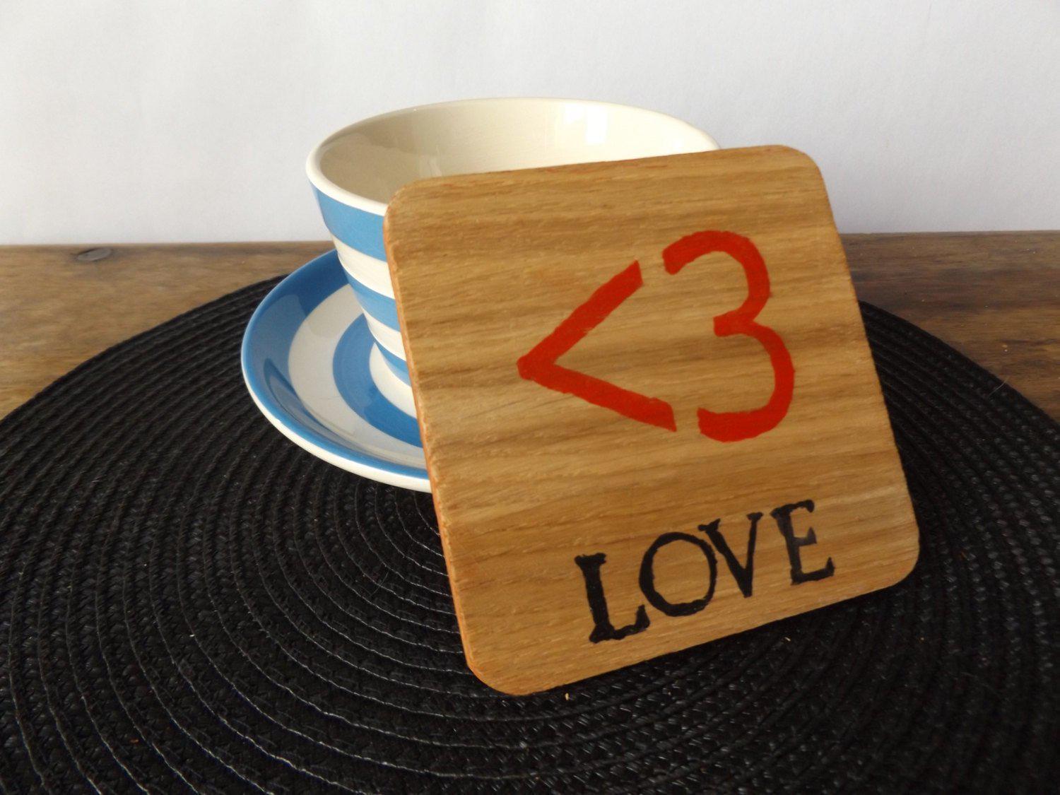 Love emoticon coaster