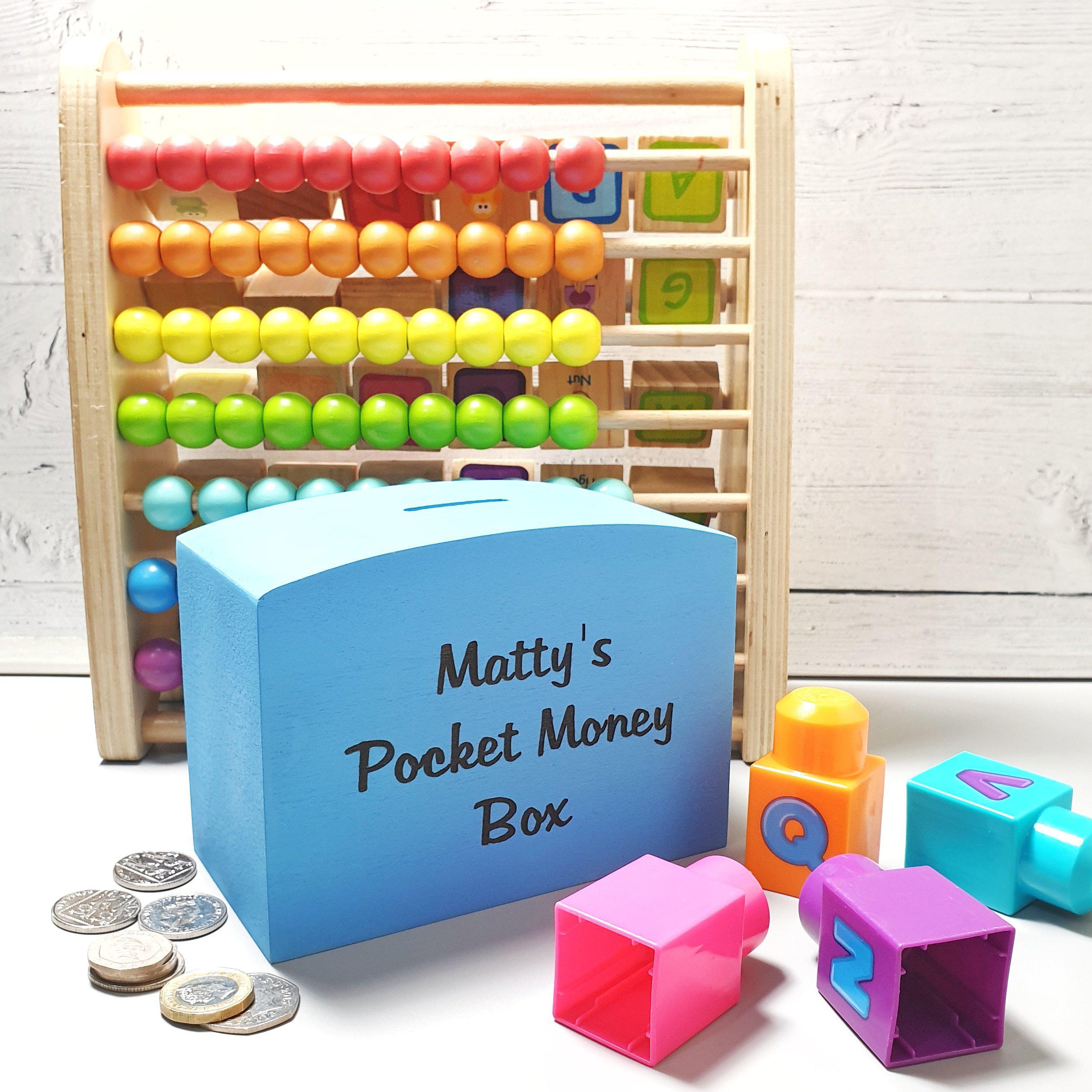 Personalised Childrens Money Box I Wooden Savings Box I Piggy Bank