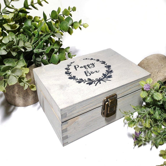 Personalised Dog Toy Box I Puppy Treat Box I Wooden Pet Memory Box