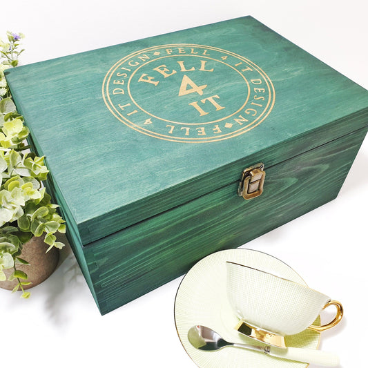 Personalised Logo Box l Custom Engraved Wooden Graphic Box I Branded Client Gift Box I Wedding Logo Box