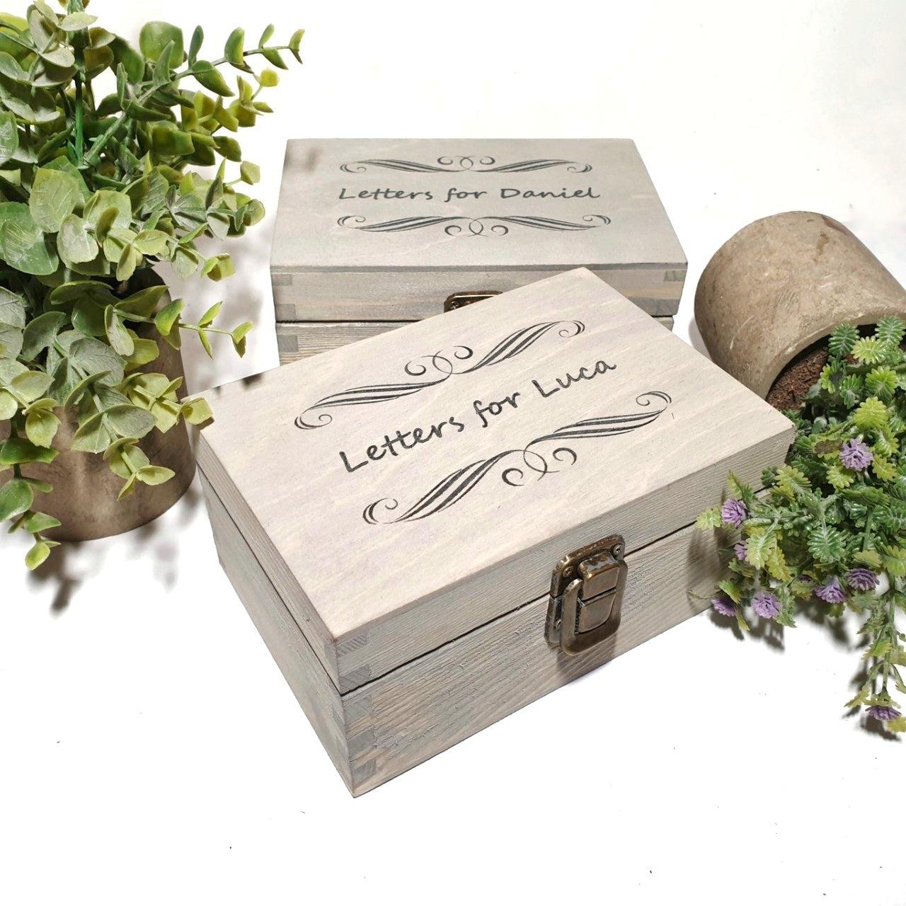 Personalised Love Letters Box I Wooden 5th Wedding Anniversary Gift