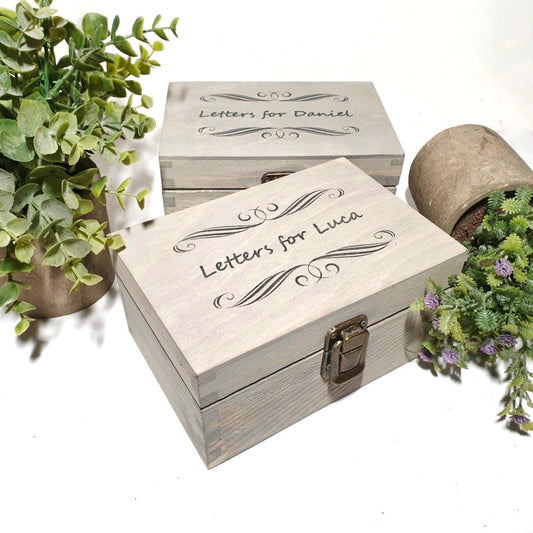Personalised Love Letters Box I Wooden 5th Wedding Anniversary Gift