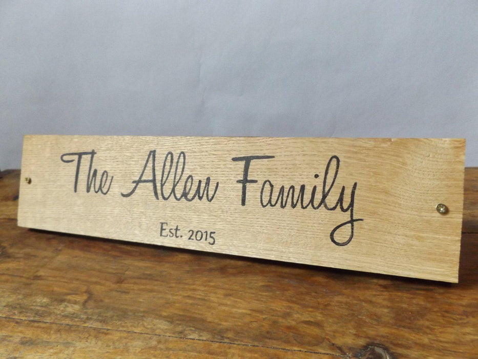 Personalised Oak Family Plaque