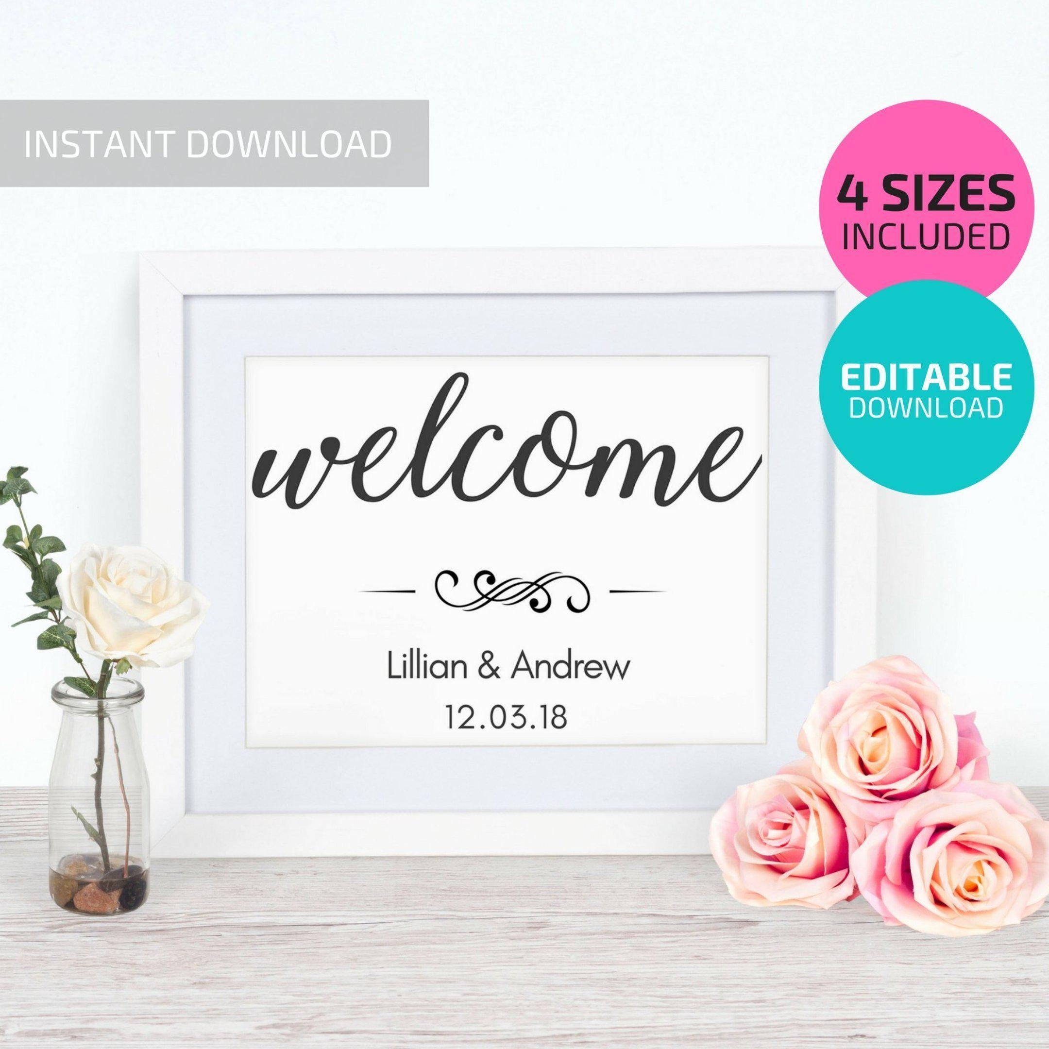 Personalised Printable Wedding Welcome Sign