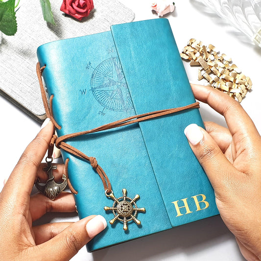 Personalised Refillable Travel Journal I Monogram Diary Gift for Her