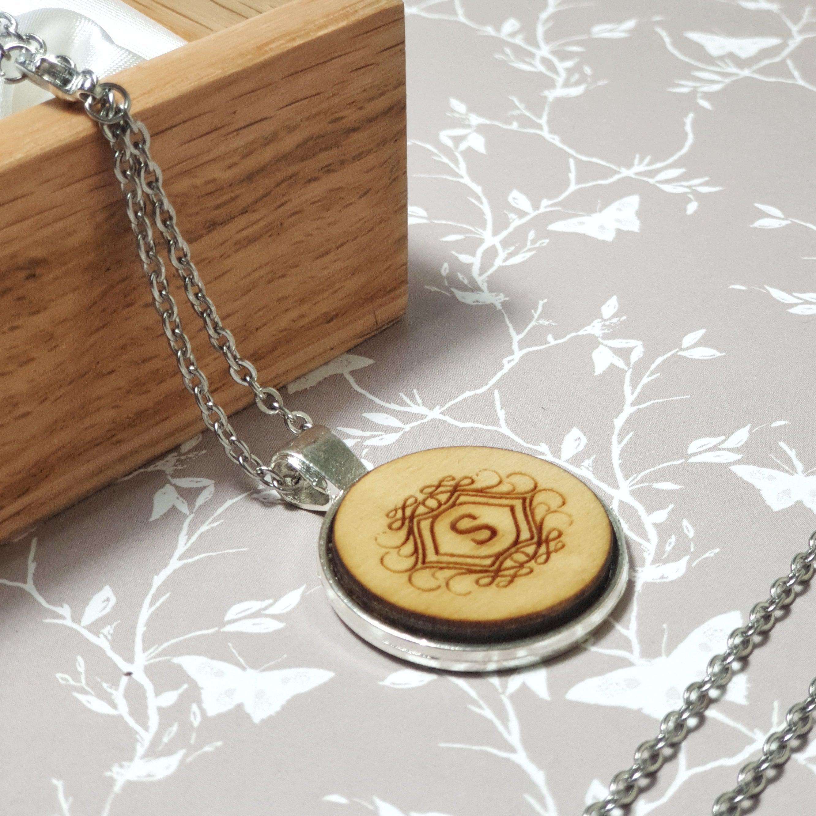 Personalised Wooden Monogram Necklace I Engraved 18th 21st Birthday Gift