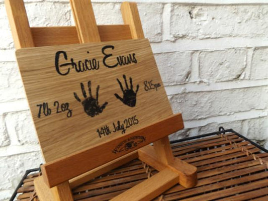 Personalised newborn baby card ornament