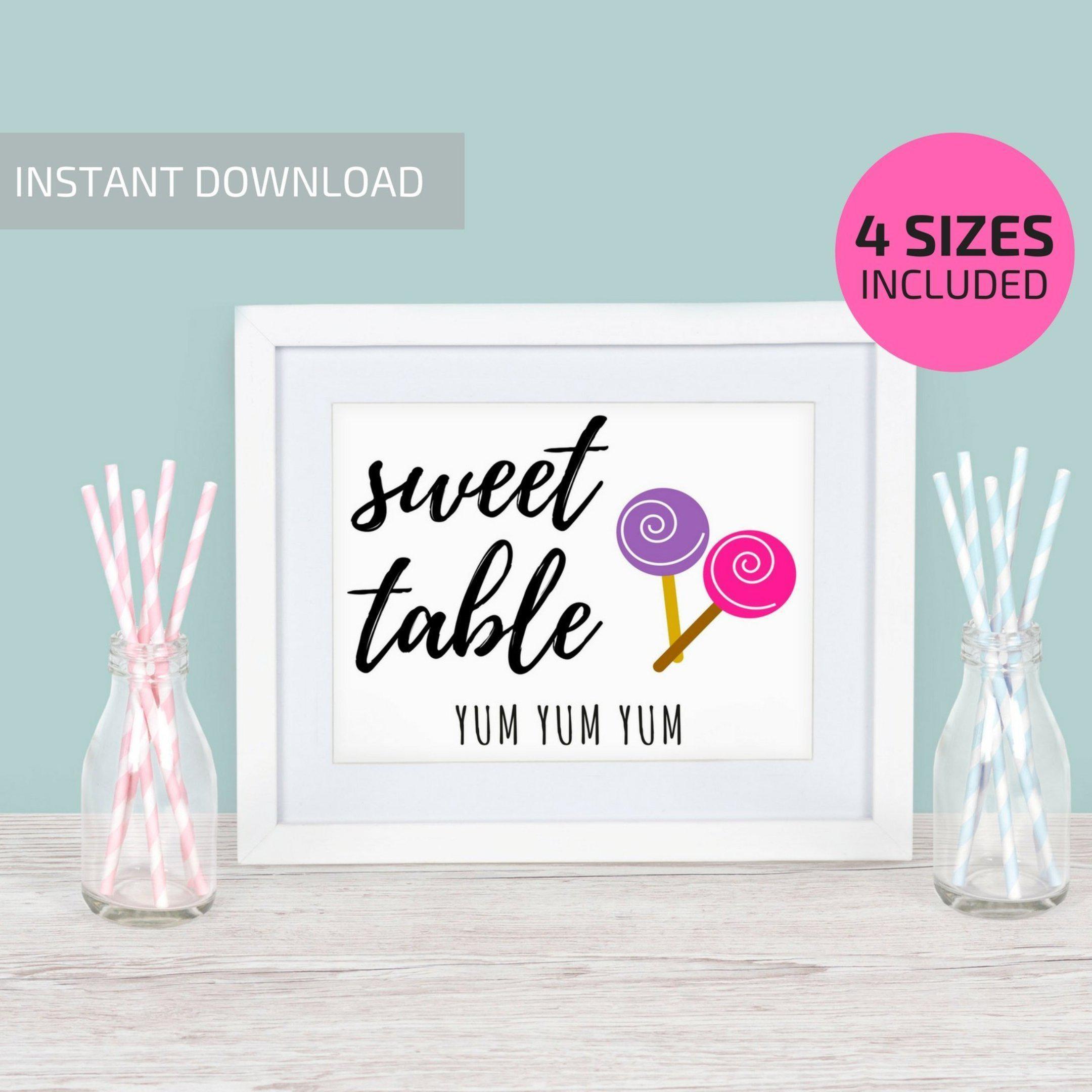 Printable Sweet Table Sign