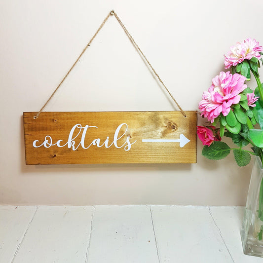 Wooden Cocktail Bar Sign