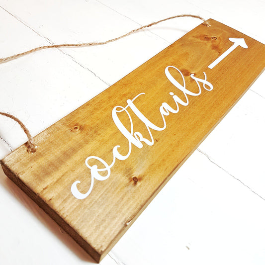 Wooden Cocktail Bar Sign