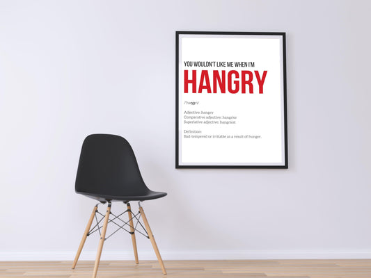 You Wouldn't Like Me When I'm HANGRY Printable Poster