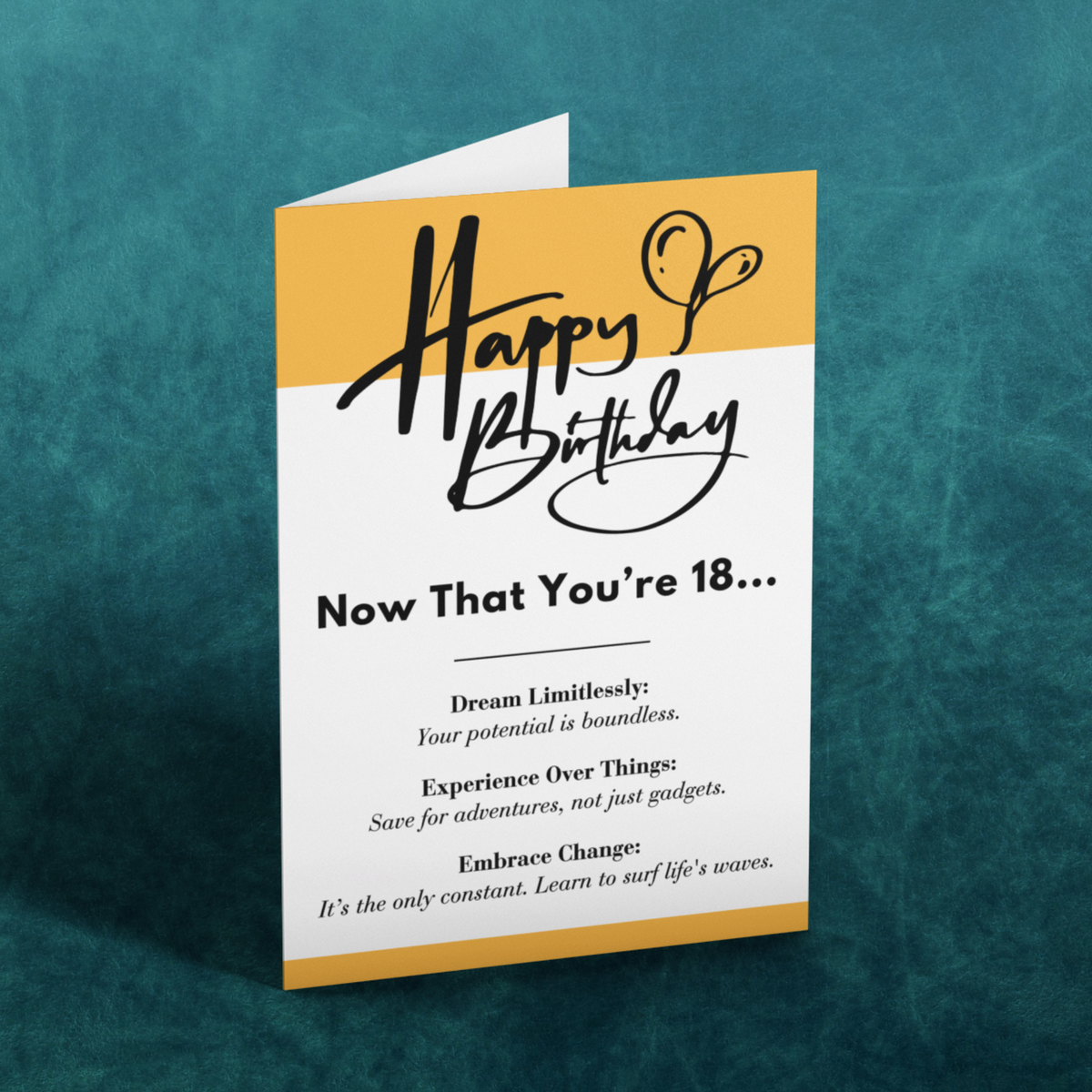 Personalised 18th Birthday Card For Him Or Her – Eighteenth – Customisable With Envelope
