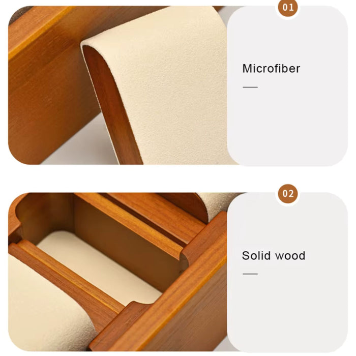 10 Grid Wooden Watch Box with Velvet Cushions – Solid Wood Watch Storage & Display Case