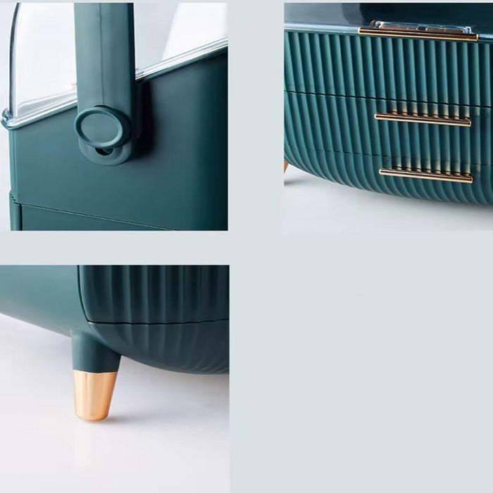 Large Makeup Storage Organiser with Lid – Waterproof Makeup & Skincare Organiser with Drawers