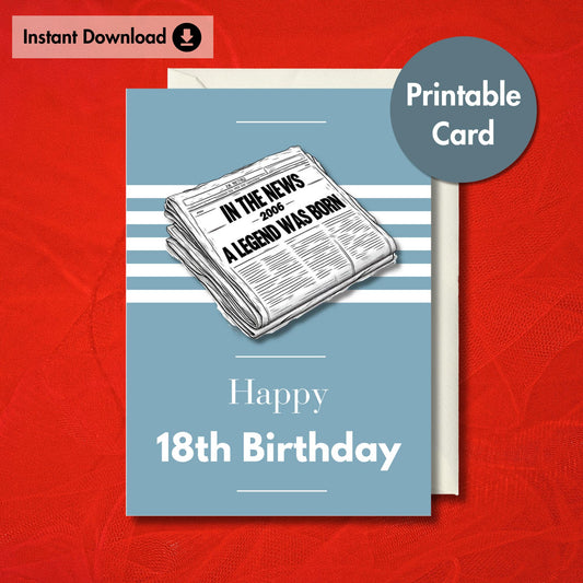 18th Birthday Birth Year Newspaper Card | 2006 A Legend Was Born