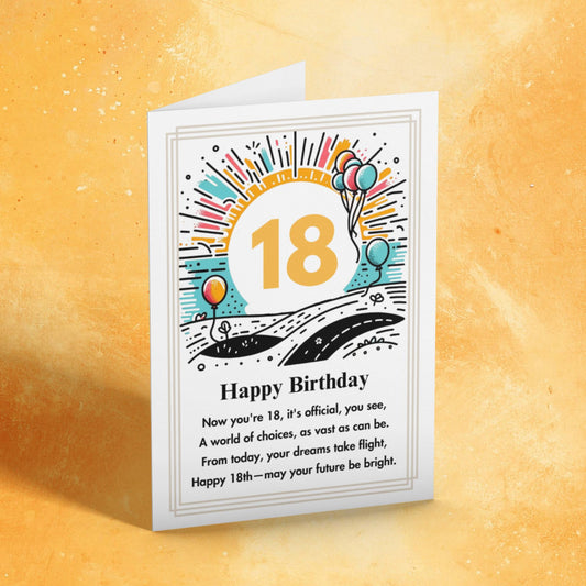 18th Birthday Card with Poem | Printable Card for Daughter Son