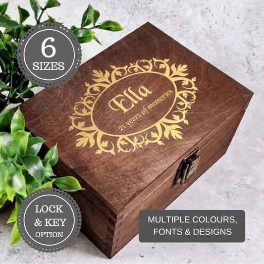 21st Birthday Gift for Daughter, Personalised Daughter 21st Memory Box, Daughter 21st Keepsake, 21st Birthday Gift Box, 21 Year Old Gift for Her