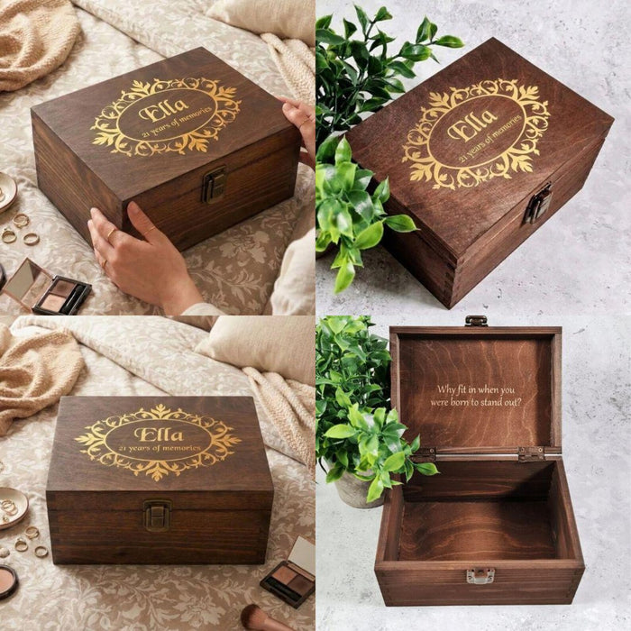 21st Birthday Gift for Daughter, Personalised Daughter 21st Memory Box, Daughter 21st Keepsake, 21st Birthday Gift Box, 21 Year Old Gift for Her