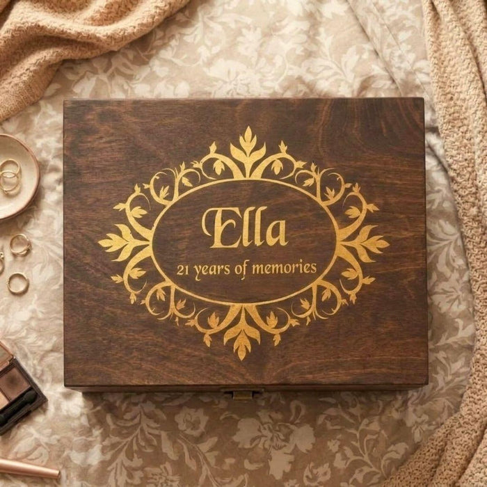 21st Birthday Gift for Daughter, Personalised Daughter 21st Memory Box, Daughter 21st Keepsake, 21st Birthday Gift Box, 21 Year Old Gift for Her