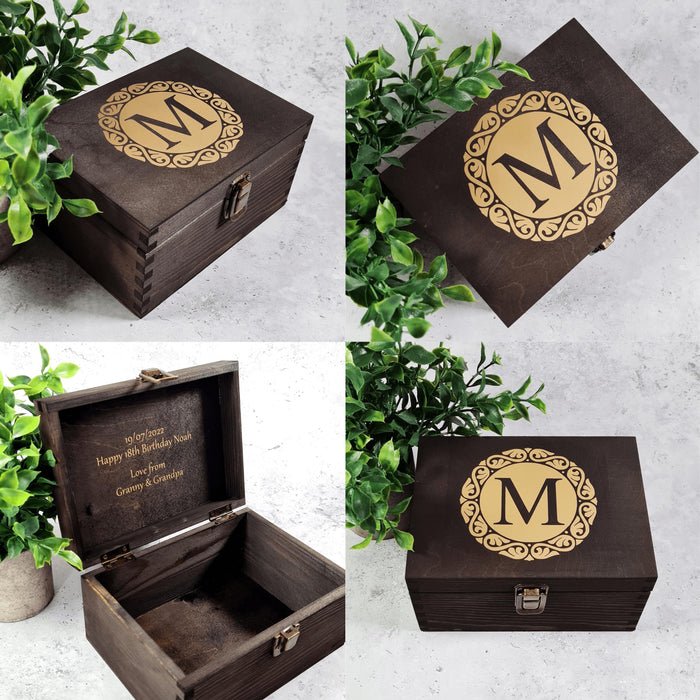 21st Birthday Memory Box I 21st 18th Birthday Gift for Her Him I Wooden Monogram Box With Lock