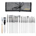 24-Piece Premium Paint Brush Set with Personalised Canvas Roll Case