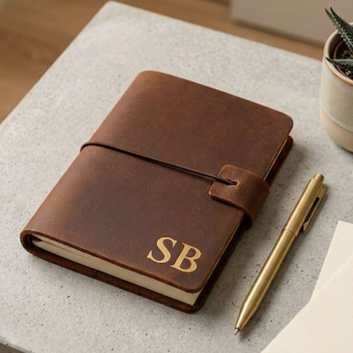 Personalised Refillable Leather Journal I Birthday Travel Book Gift