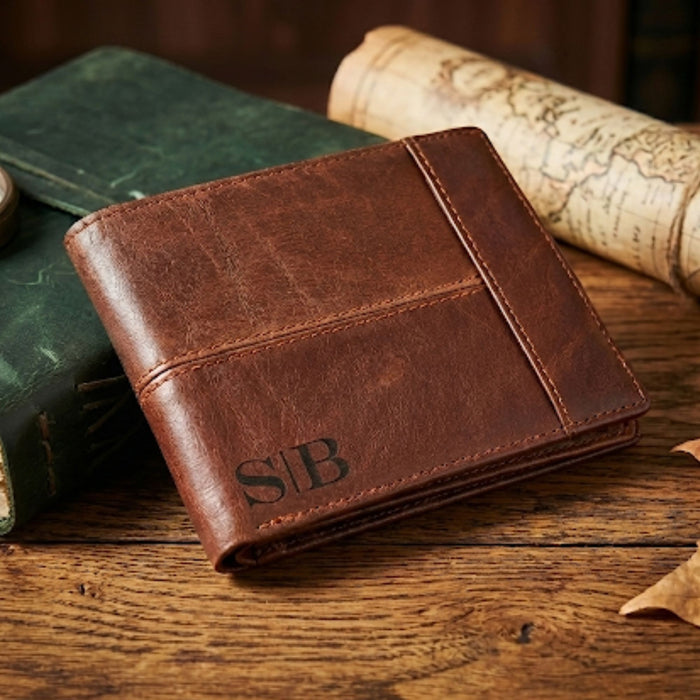 Personalised Leather Wallet I Engraved 21st 18th Birthday Gift for Him