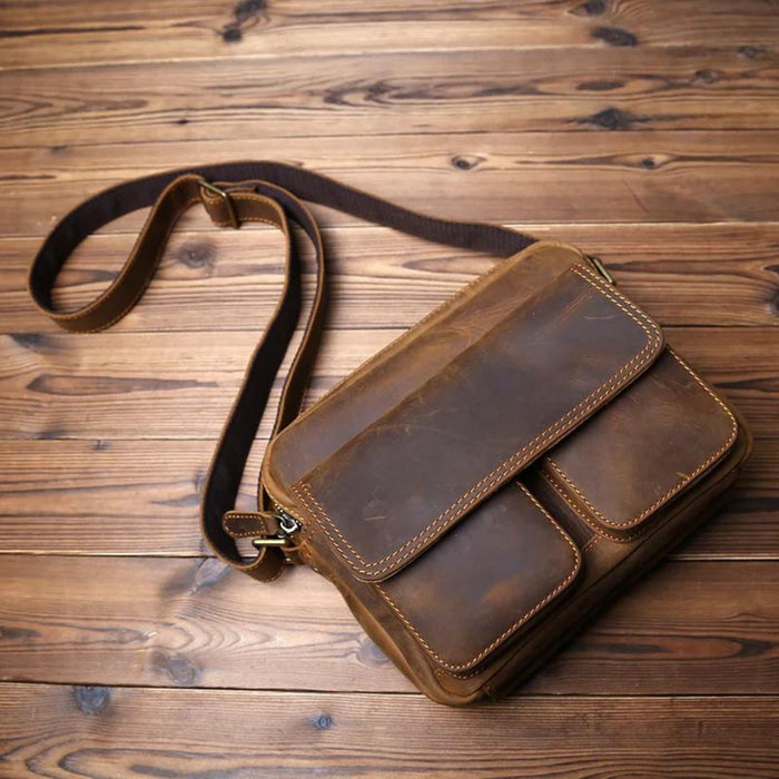 Luxury Men's Leather Messenger Bag