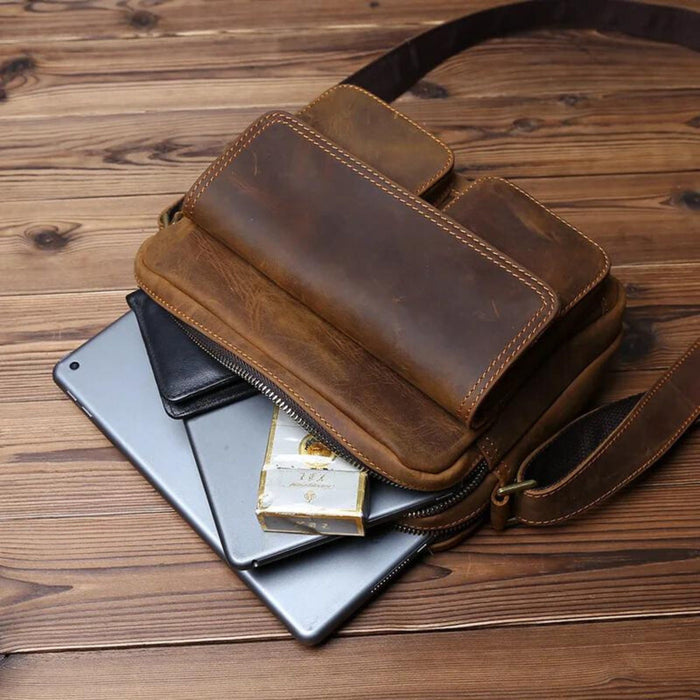 Luxury Men's Leather Messenger Bag