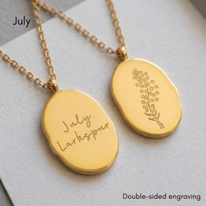 40th Birthday Gift for Sister, Personalised Birth Flower Necklace for Sister, 40th Birthday Necklace, Sister 40th Keepsake, Gold Birth Flower Pendant, 40th Gift for Her