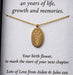 40th Birthday Gift for Sister, Personalised Birth Flower Necklace for Sister, 40th Birthday Necklace, Sister 40th Keepsake, Gold Birth Flower Pendant, 40th Gift for Her