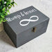 5th Anniversary Gift for Him I Forever Always Infinity Box I Wood Box - 6 Sizes Small to XLarge