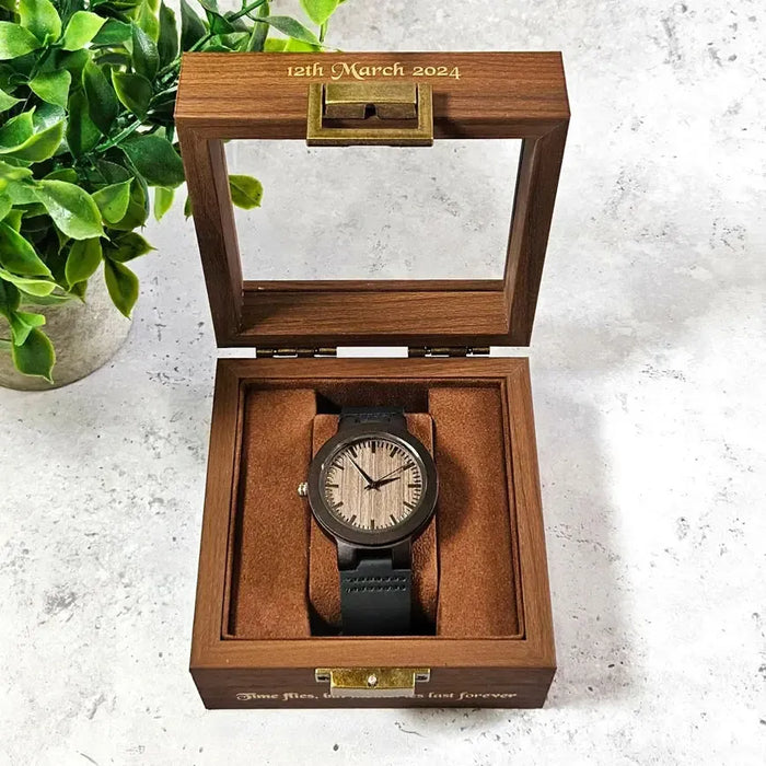 60th Birthday Gift for Dad, Personalised Wooden Watch Box, Luxury 60th Birthday Gift for Him, 60th Birthday Keepsake for Father, Gift for 60 Year Old Men