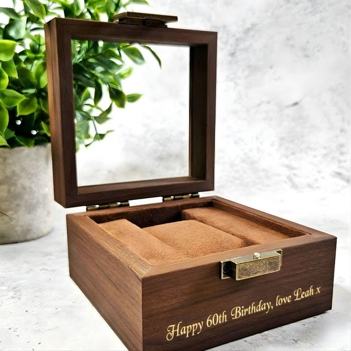 60th Birthday Gift for Dad, Personalised Wooden Watch Box, Luxury 60th Birthday Gift for Him, 60th Birthday Keepsake for Father, Gift for 60 Year Old Men