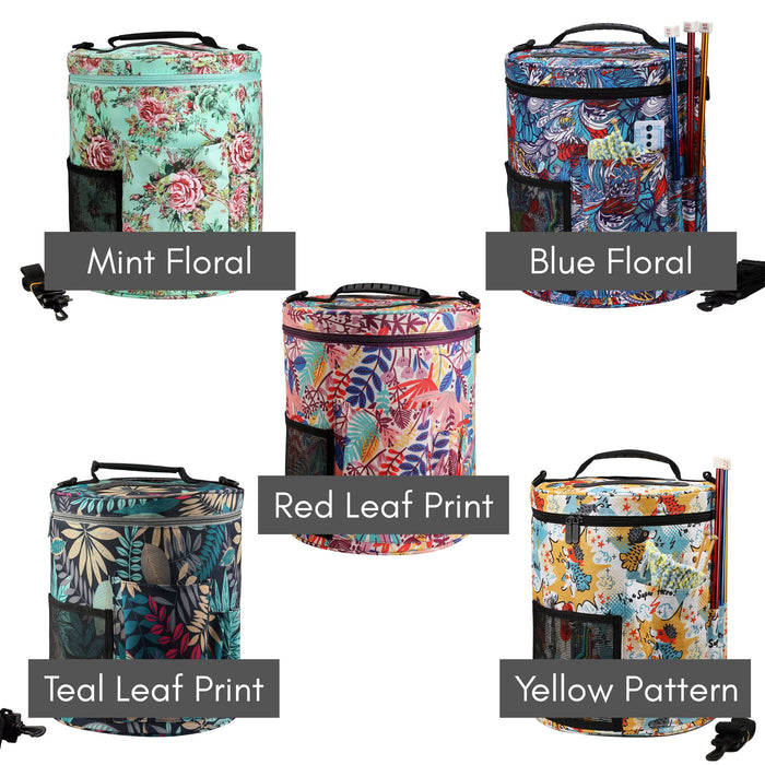 Large Knitting & Crochet Storage Bag with Lid – Yarn Organiser Tote for Needles, Hooks & Projects